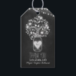 Étiquettes-cadeau Chalkboard Mason Jar Mariage Merci<br><div class="desc">Chalkboard mason bocal mariage merci cartes</div>