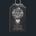 Étiquettes-cadeau Chalkboard Mason Jar Mariage Merci<br><div class="desc">Chalkboard mason bocal mariage merci cartes</div>
