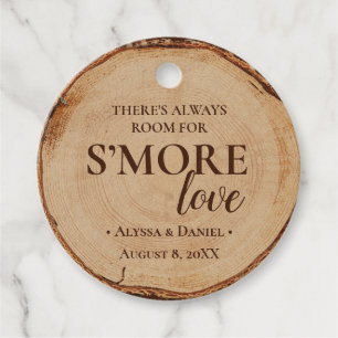 Étiquettes Cadeau Chambre pour S'mores Love Custom Rustic Mariage