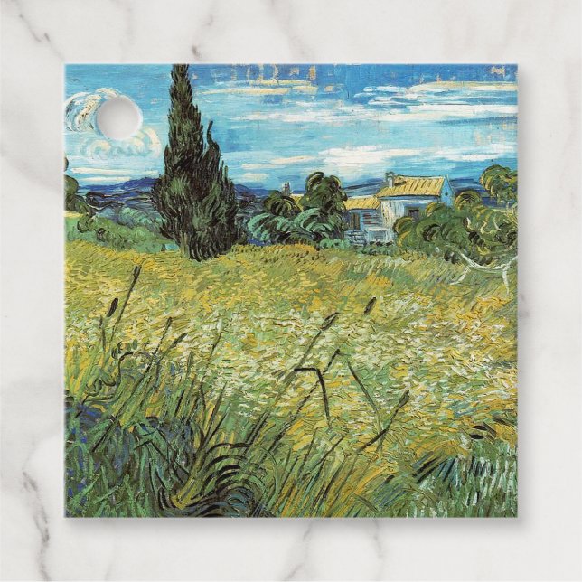 Étiquettes Cadeau Champ de blé vert Vincent van Gogh    (Devant)