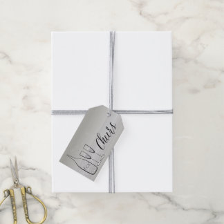 Étiquettes-cadeau Champagne Bubbly Cheval Silver Christmas Holiday