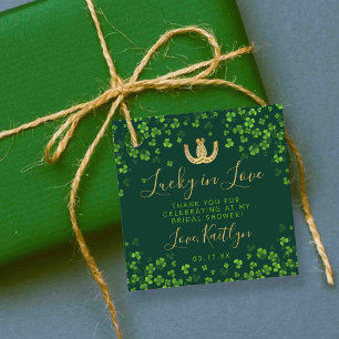 Étiquettes Cadeau Chanceux en amour Saint-Patrick Fête de mariage
