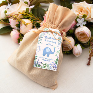 Étiquettes-cadeau Chanson de l'éléphant bébé Merci Oiseau bébé Showe