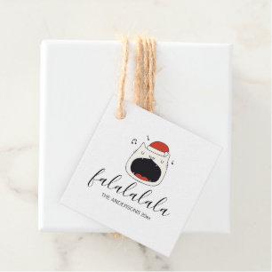 Étiquettes Cadeau Chant Cute Chat Fa La La La La Holiday