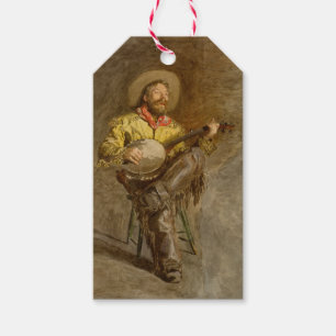 Étiquettes-cadeau Chanter Espagnol Cowboy à Banjo jouer à la chanson