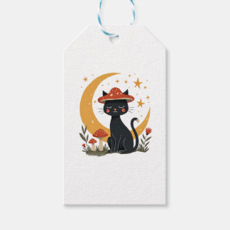 Étiquettes-cadeau Chapeau de champignon de chat Cottagecore chaton f