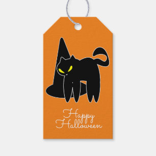 Étiquettes-cadeau Chapeau de Chat Noir Halloween Tour ou Friandise d