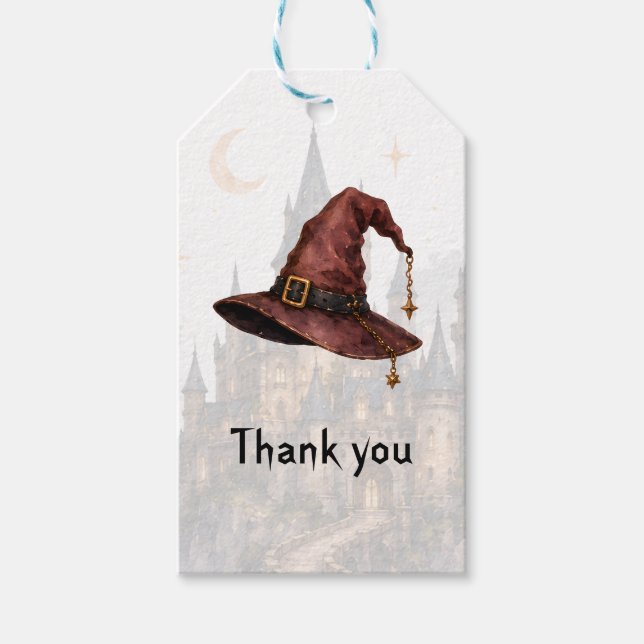 Étiquettes-cadeau Chapeau de Magicien Merci (Devant)
