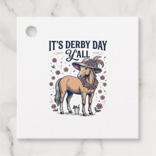Étiquettes Cadeau Chapeau Floral de Cheval de Derby Day Y’all