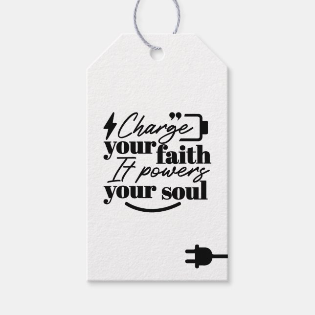 Étiquettes-cadeau Charge Your Faith – Christian Inspirational Quote  (Devant)