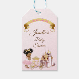Étiquettes-cadeau Chariot de Château de Princesse Royale Rose Or Fil