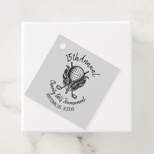 Étiquettes Cadeau Charity Golf Tournoi Ball Tee Clubs Course (En situation)