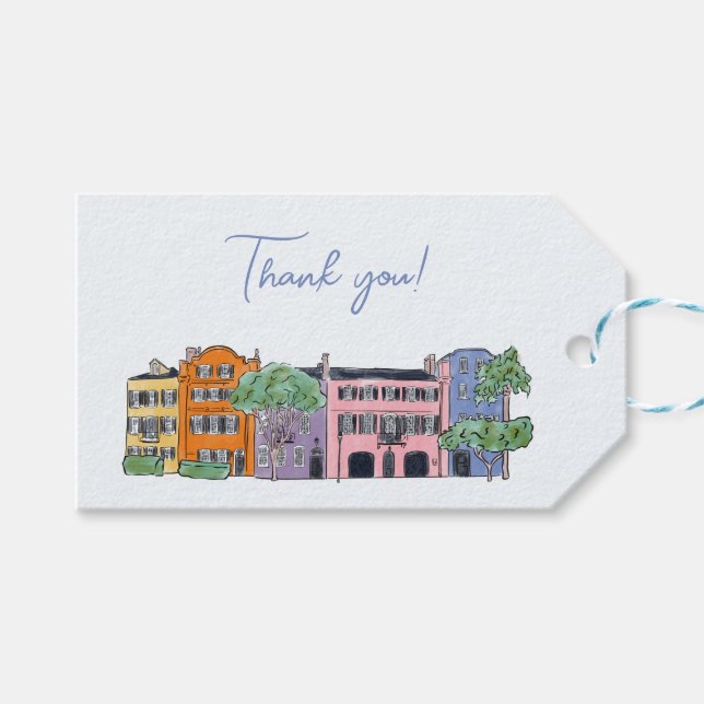 Étiquettes-cadeau Charleston Mariage (Devant (Horizontal))