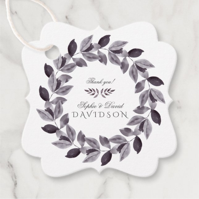 Étiquettes Cadeau Charmant Mariage de  de serrure d'encre d'aquarell (Devant)