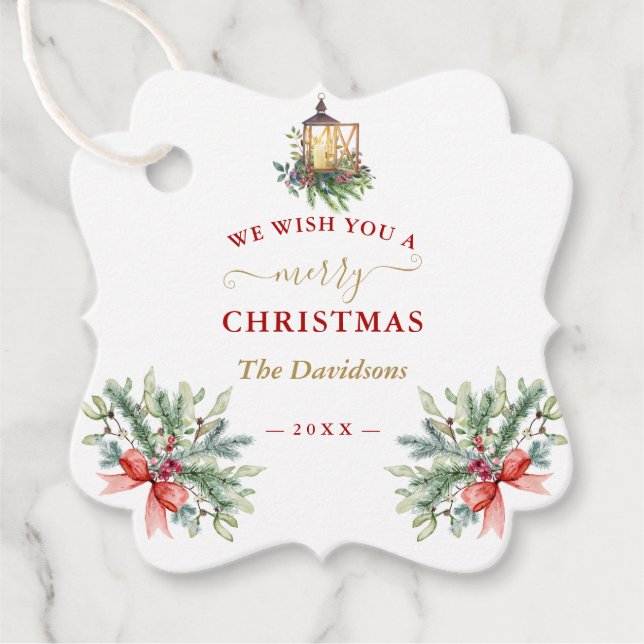 Étiquettes Cadeau Charme Nous Vous Souhaitons Une Merveilleuse Couro (Devant)