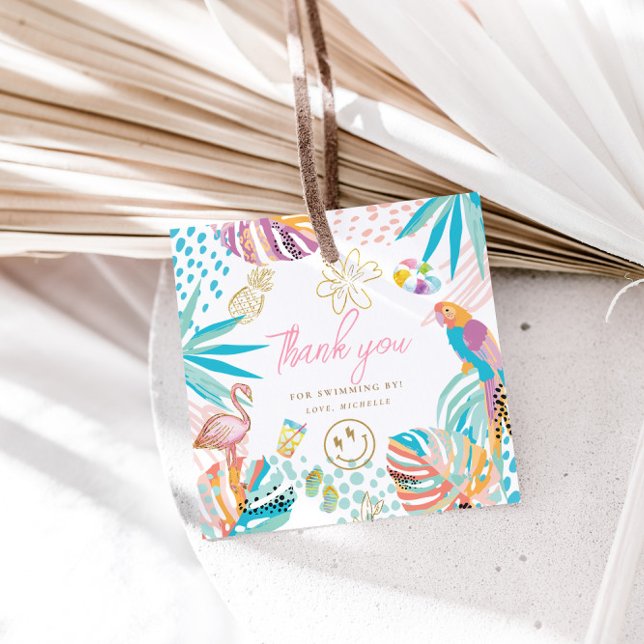 Étiquettes Cadeau Charming Tropical Party (Créateur téléchargé)