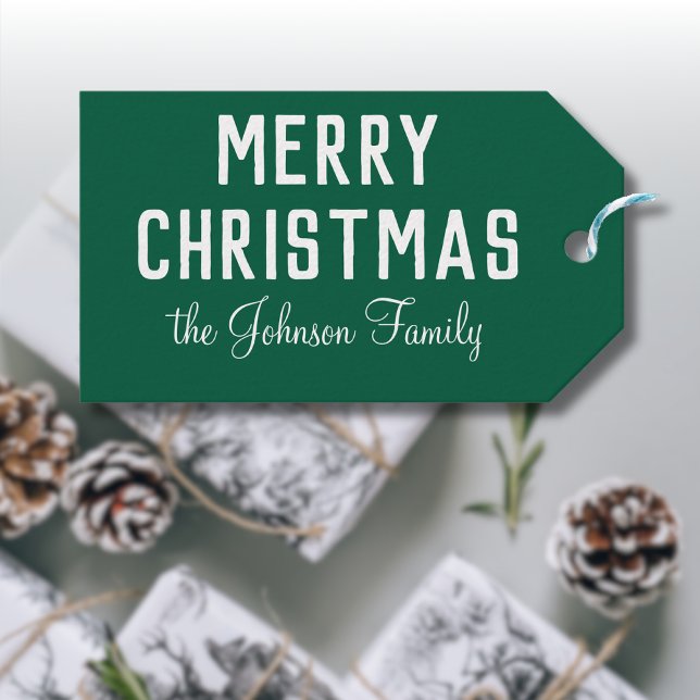 Étiquettes-cadeau Chasseur Cool moderne Noël vert (Créateur téléchargé)