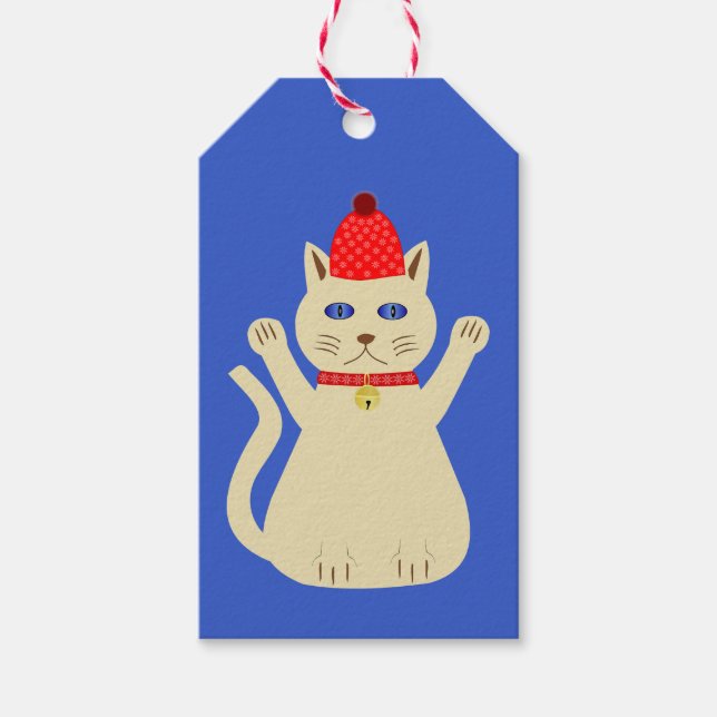 Étiquettes-cadeau Chat de Noël sur mesure (Devant)