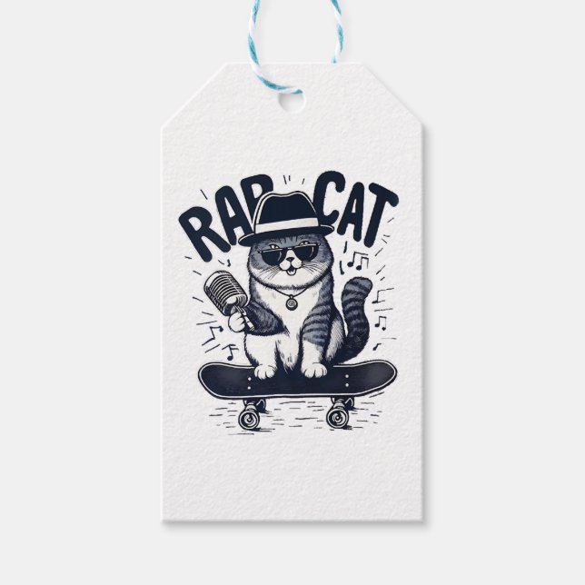 Étiquettes-cadeau Chat de rap Harmonie (Devant)