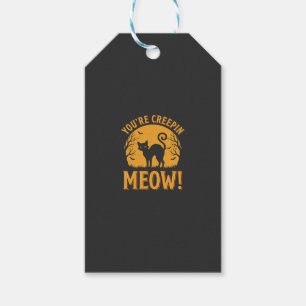 Étiquettes-cadeau Chat d'Halloween Tu me fais peur Miaou
