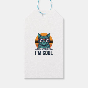 Étiquettes-cadeau Chat Drôle Pense Que Je Suis Cool Vintage