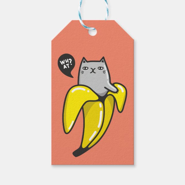 Étiquettes-cadeau Chat en banane (Devant)