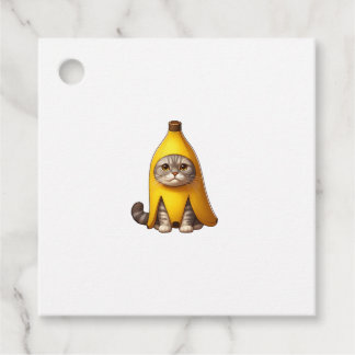 Étiquettes Cadeau Chat en costume de banane