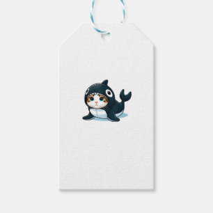 Étiquettes-cadeau Chat en Orca Costume Débardeur