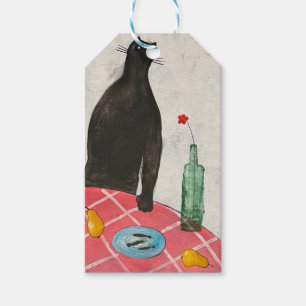 Étiquettes-cadeau Chat et poisson