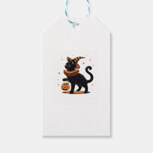 Étiquettes-cadeau Chat Halloween Funny Saison Éffrayante Chat Witch