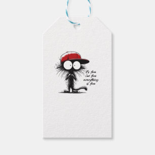 Étiquettes-cadeau Chat noir C'est bon Je vais bien Tout va bien Fu