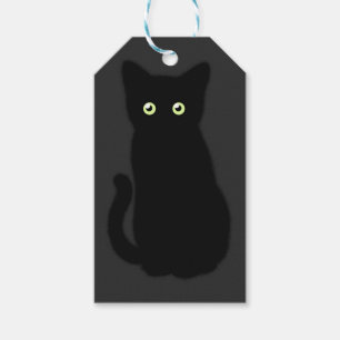 Étiquettes-cadeau Chat noir, chaton mignon, plaisir spottaculaire