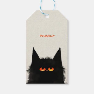 Étiquettes-cadeau Chat noir grumeux