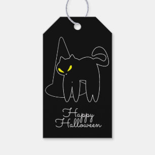Étiquettes-cadeau Chat noir Halloween Casquette Tri ou traiter bonbo
