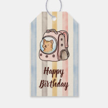 Chat orange dans un sac à dos à rayons aquarelle