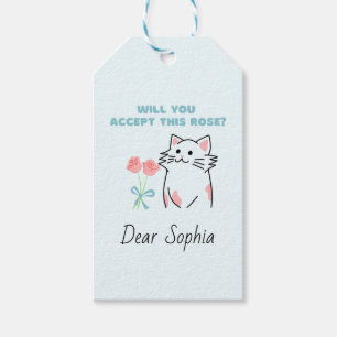 Étiquettes-cadeau Chat&Rose adorable