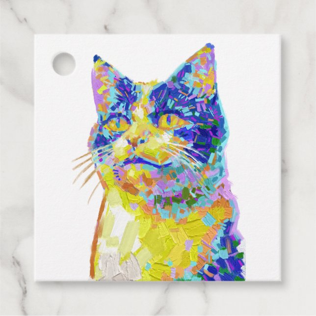 Étiquettes Cadeau Chat sous le soleil (Devant)