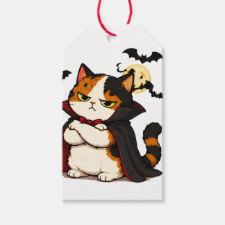 Étiquettes-cadeau Chat Vampire Grincheux Halloween