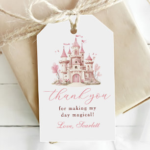 Étiquettes-cadeau Château de Princesse Rose Fête d'anniversaire de f
