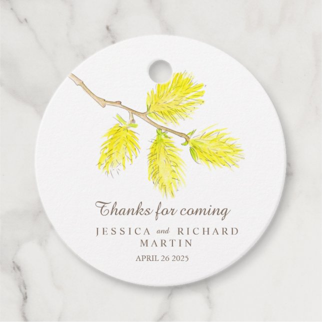 Étiquettes Cadeau Chatons jaunes printemps merci mariage (Devant)