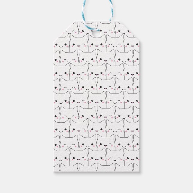 Étiquettes-cadeau Chats blancs mignons (Devant)