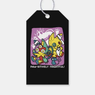 Étiquettes-cadeau Chats déplaisants Halloween Art : Paw-sitly Fright