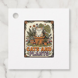 Étiquettes Cadeau Chats Et Plantes Chat Plantes Cottagecore Vintage