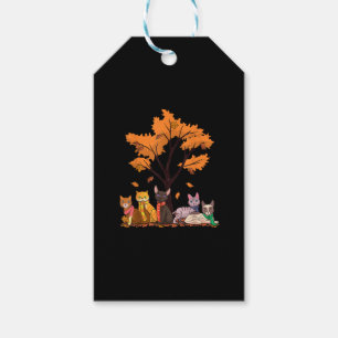 Étiquettes-cadeau Chats mignons Automne Saison d'automne Maple Leaf