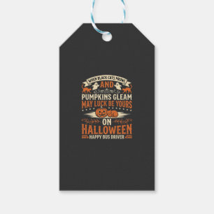 Étiquettes-cadeau Chats noirs d'Halloween Citrouille Conducteur de b