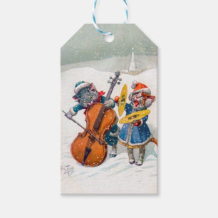 Étiquettes-cadeau Chats vintages de Noël, Arthur Thiele