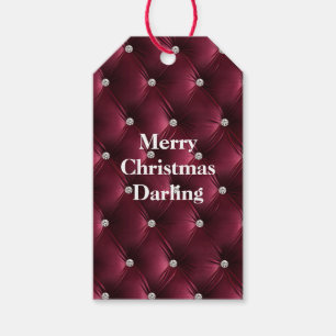 Étiquettes-cadeau Chaud Bourgogne Rouge Faux Velvet