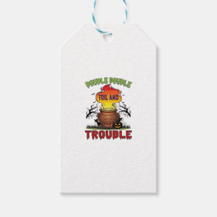 Étiquettes-cadeau Chaudière Double Travail Problème Halloween Chat N