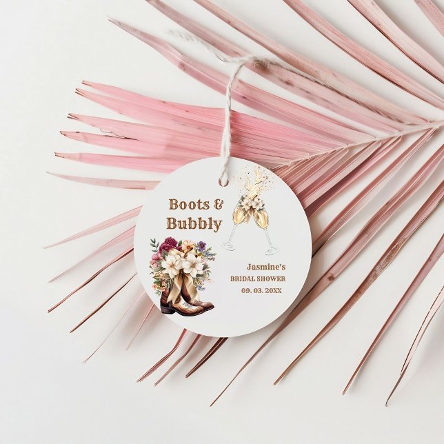 Étiquettes Cadeau Chaussures & Bubbly Mariage Occidental Bohème Fête (Créateur téléchargé)