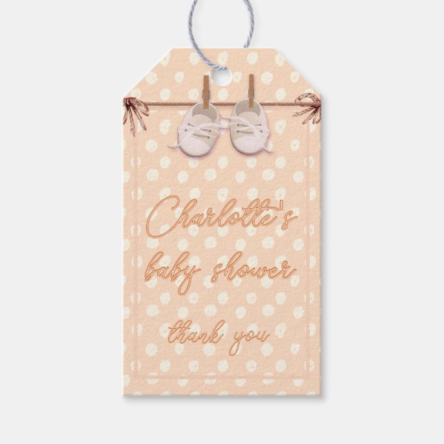 Étiquettes-cadeau Chaussures pour bébés à la chair (Devant)